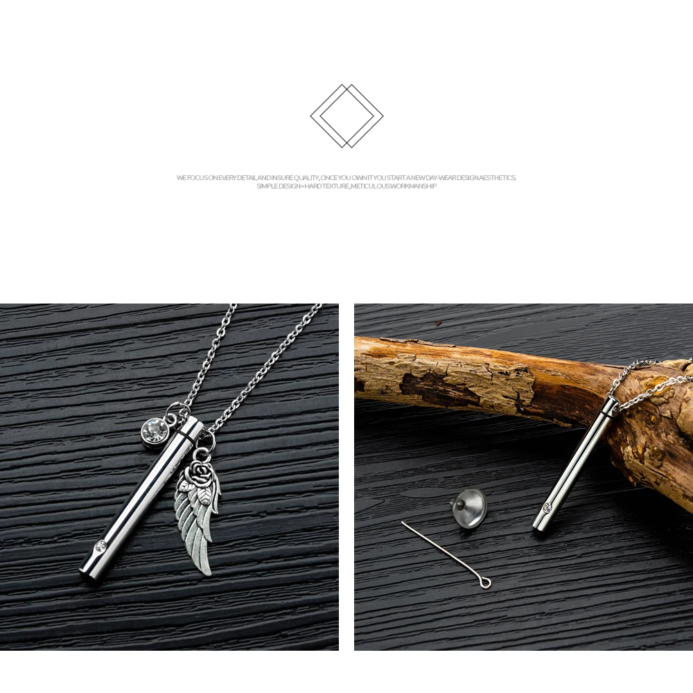 Цилиндрическое ожерелье с кулоном в виде урны памятные любимые животные