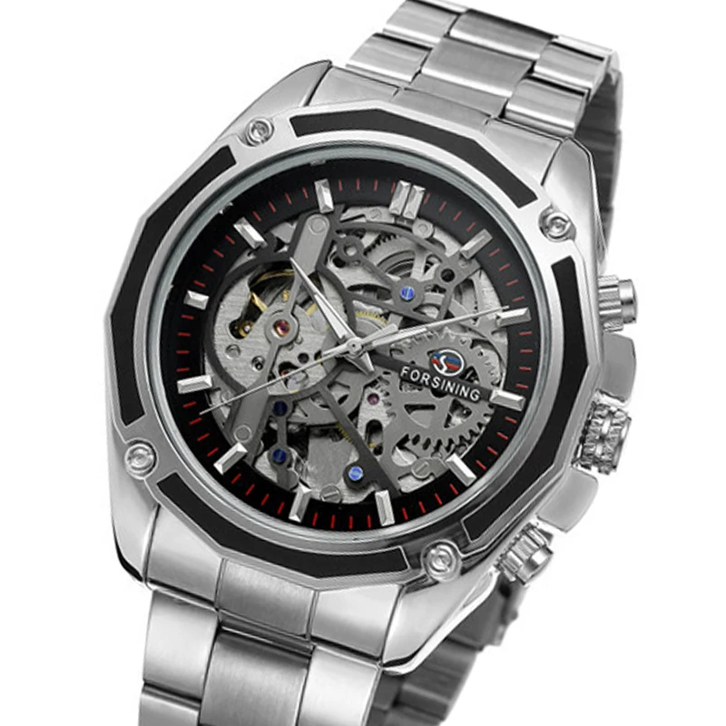 Часы наручные Forsining Мужские механические модные брендовые Роскошные