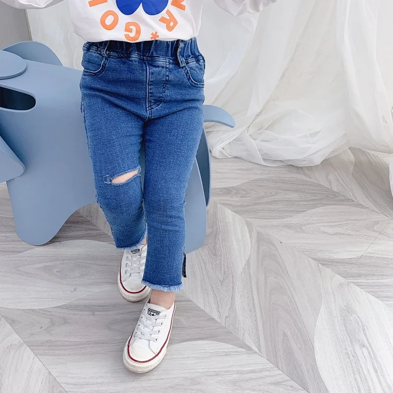 2019 Новое поступление Осенние повседневные однотонные универсальные джинсы в