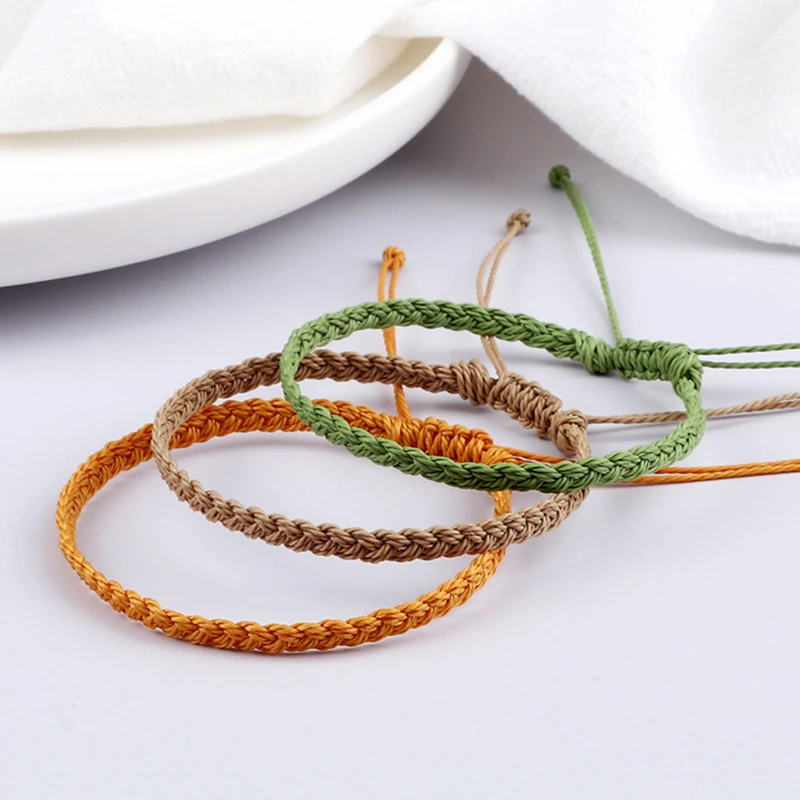 Регулируемый тканый браслет дружбы для женщин и мужчин 26 цветов | Украшения