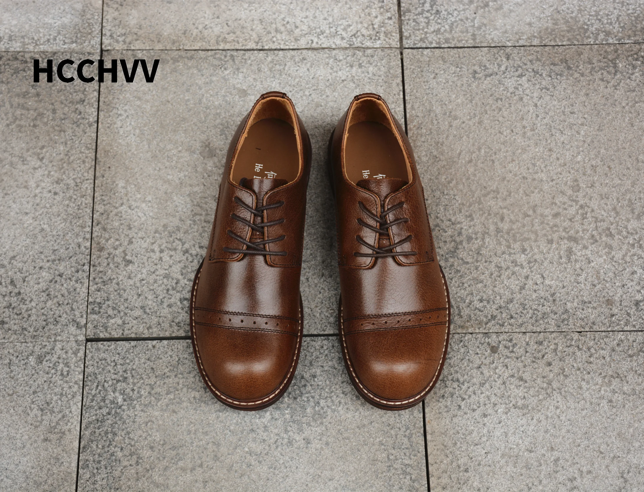 men's Oxford casual shoes Retro work handmade machine paratrooper men loafers leather | Обувь