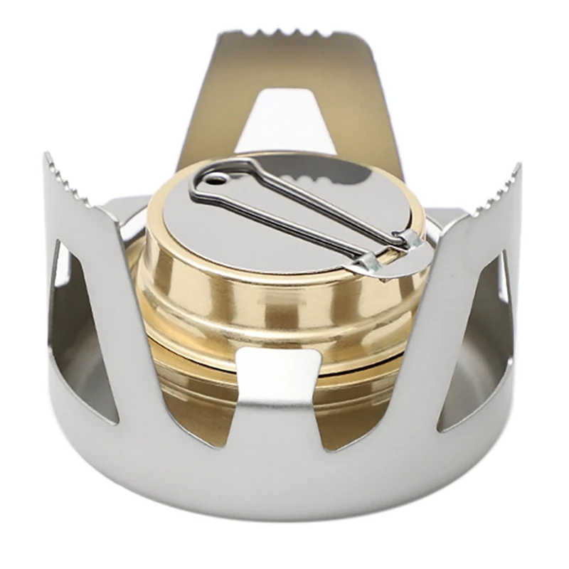 

Camping Cooking Stove Mini Backpacking Stove Lightweight Brass Spirit Burner with Stand for Camping Hiking Picnic