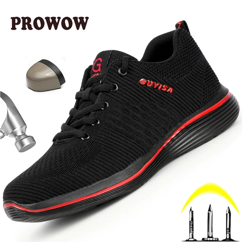 

Lightweight Work Safety Shoes Men Steel Toe Shoes Puncture-Proof Work Shoes Sneakers Indestructible Security Boots Dropshipping