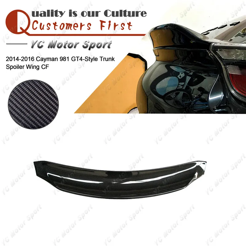 

Car Accessories Carbon Fiber Rear Spoiler Fit For 2014-2016 Cayman 981 GT4 Style Trunk Spoiler Wing