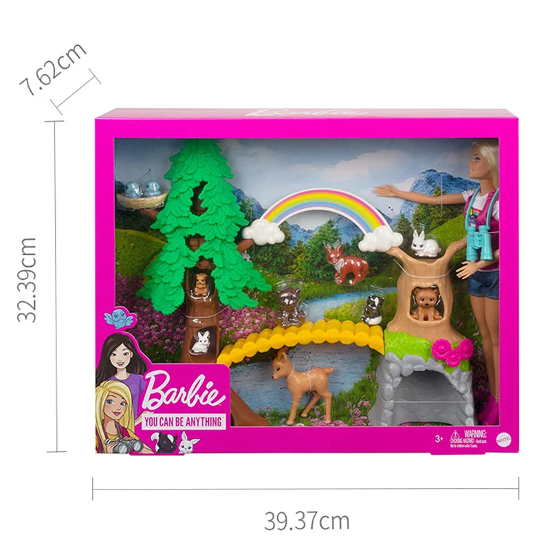 Original Barbie Wilderness Guide Interactive Playset with Blonde Doll rainbow bridge Toy for Girl Best Gift 12-inch GTN60 images - 6