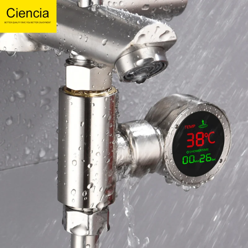 Смеситель для душа светодиодный дисплей температуры воды датчик ванная комната