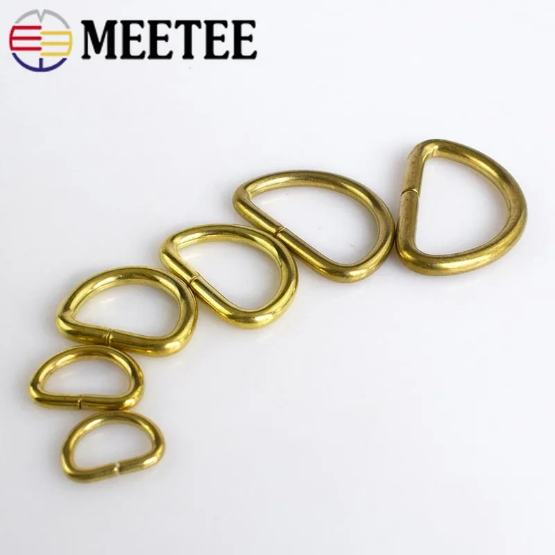 Meetee 10 шт. 38 мм латунная D образная Пряжка медный ремень регулировка ремня