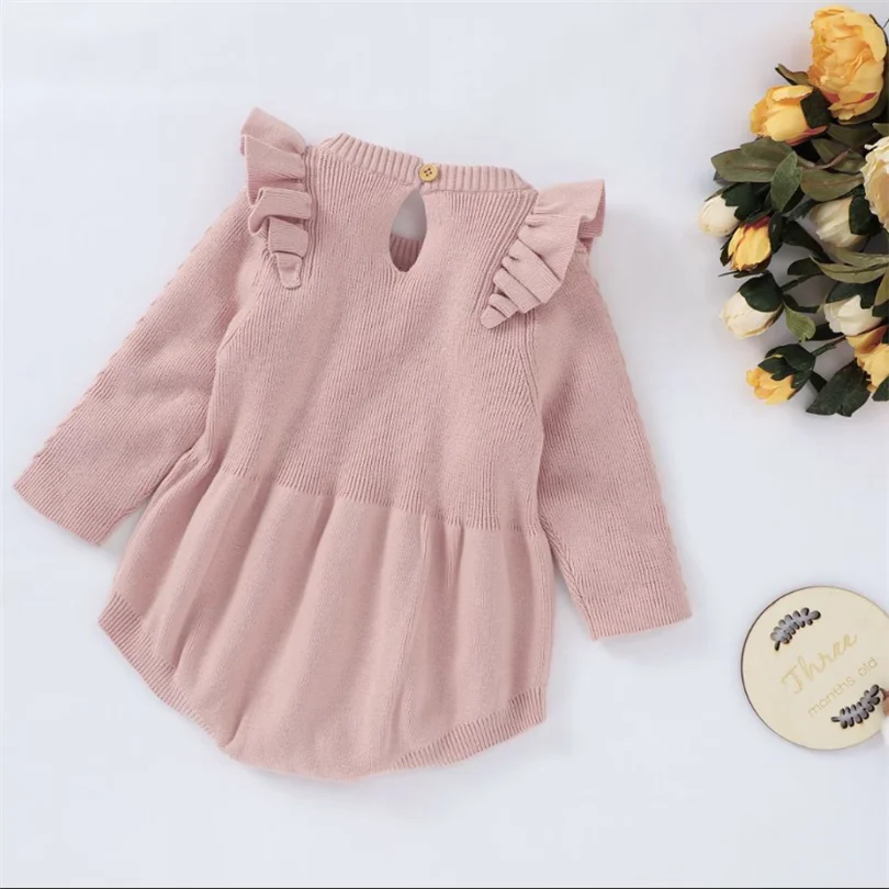 Вязаная детская одежда осенне-зимний комбинезон для новорожденных детский