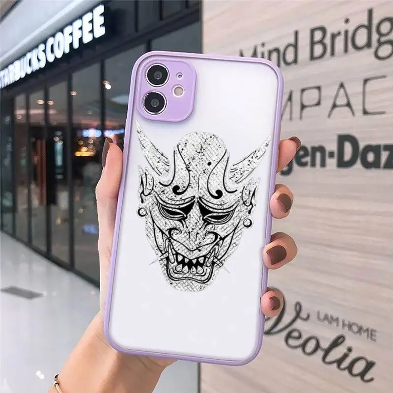 

Japanese samurai oni mask Phone Cases matte transparent For iphone 7 8 11 12 plus mini x xs xr pro max cover