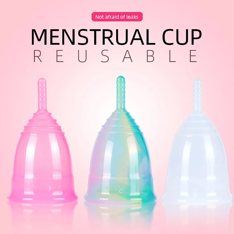 

1PCS Colorful Women Cup Medical Grade Medical Silicone Menstrual Cup Feminine Hygiene menstrual Lady Cup Health Care Period Cup