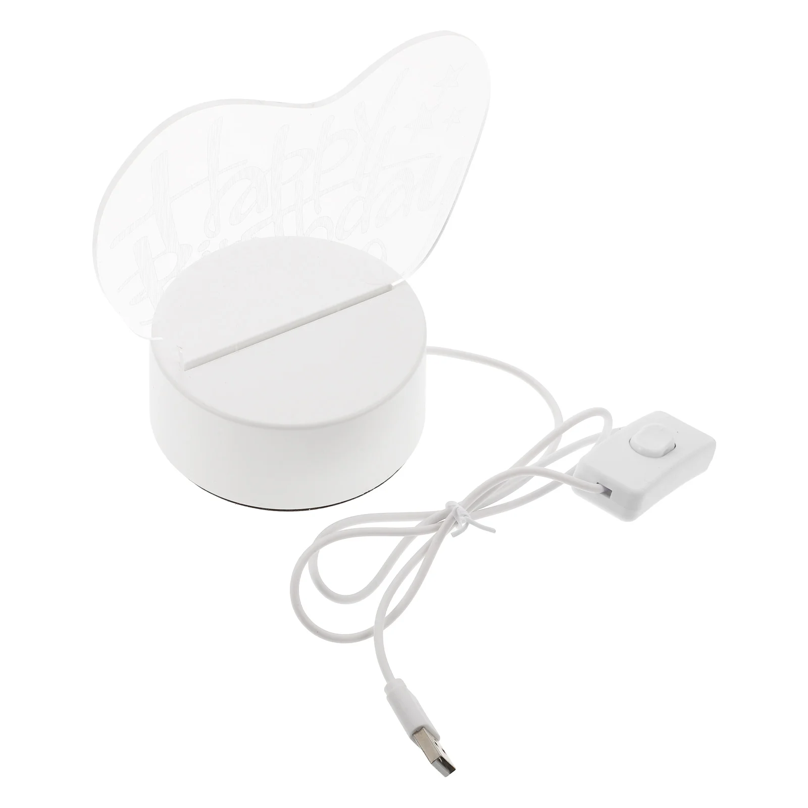 

1 шт. Романтический 3D ночник, Рождественский декоративный светодиодный светильник, подарок на день рождения, прозрачный