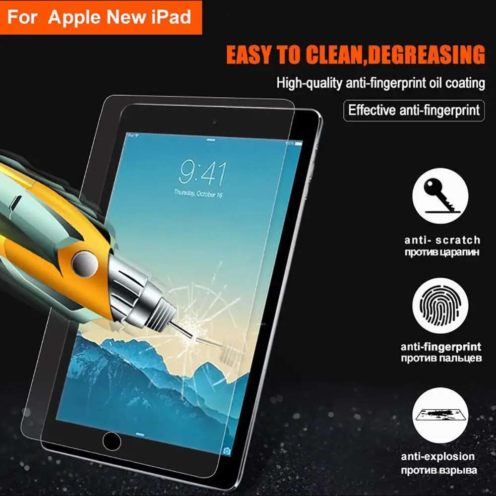 Новинка закаленное Стекло Экран защиты чехол для iPad 2/3/4 5th 6th iPad Air Mini 7,9 Pro 9,7 10,5