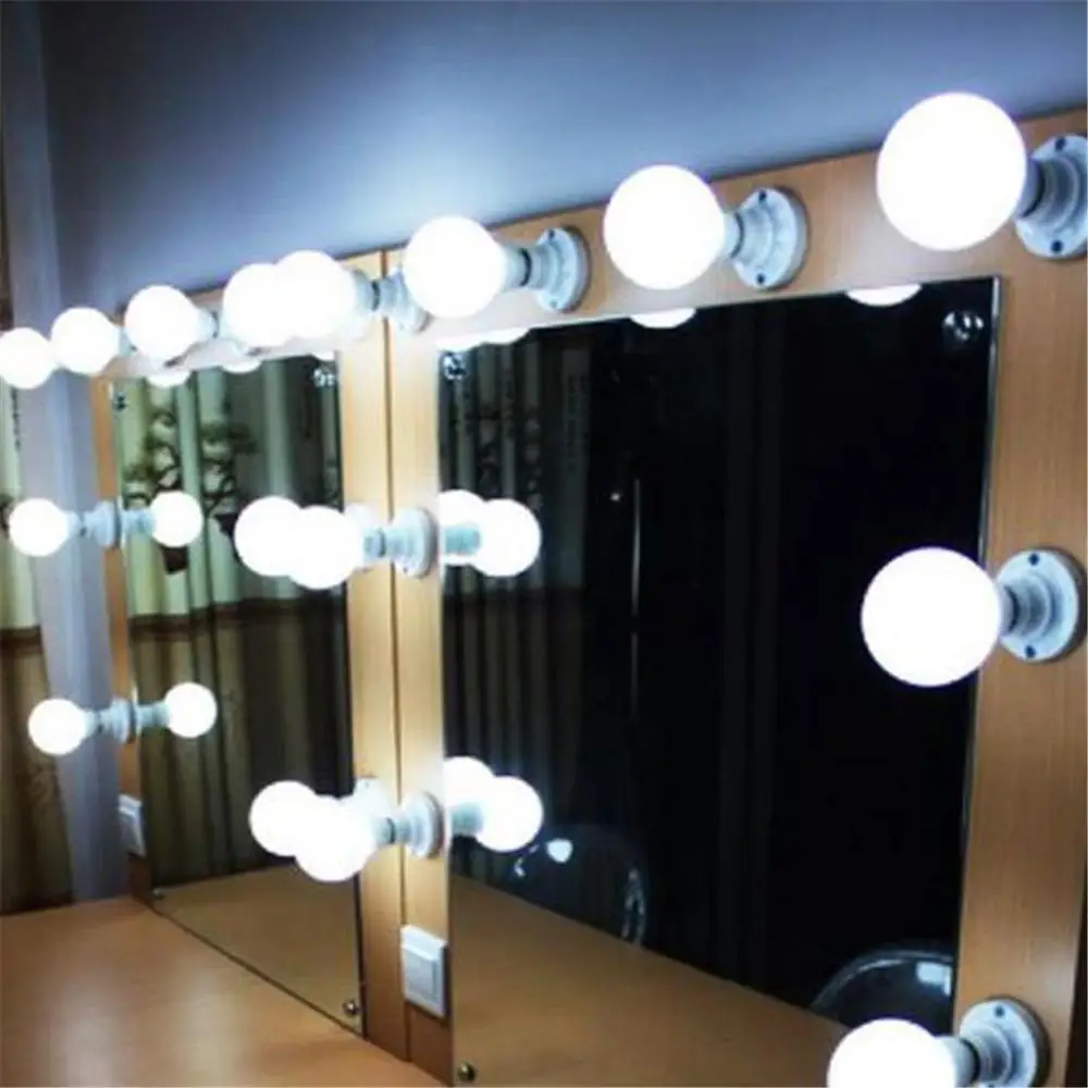 Голливудский стиль E27 Vanity lights настенный затычек в ванной зеркальный передний