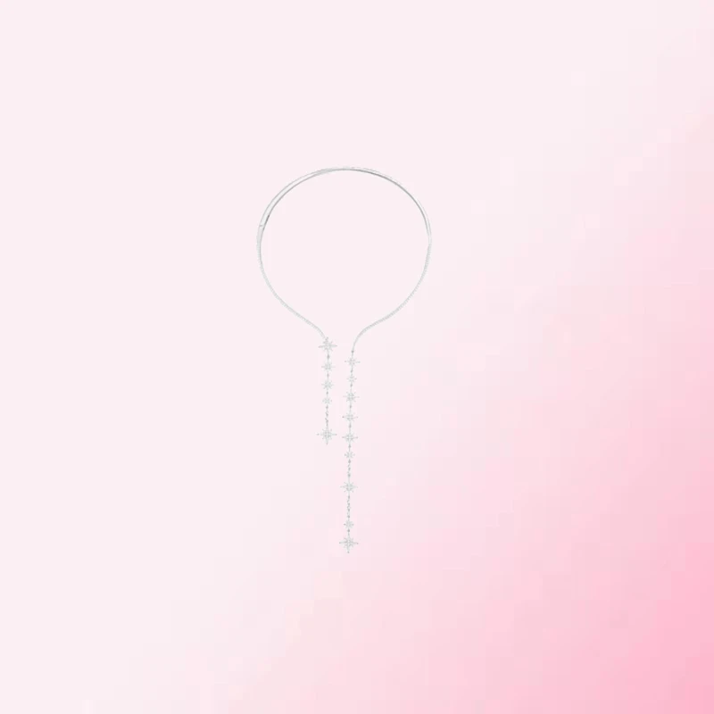 

Модное изысканное ожерелье из серебра 925 пробы с длинной цепочкой до ключиц по индивидуальному заказу в масштабе 1:1