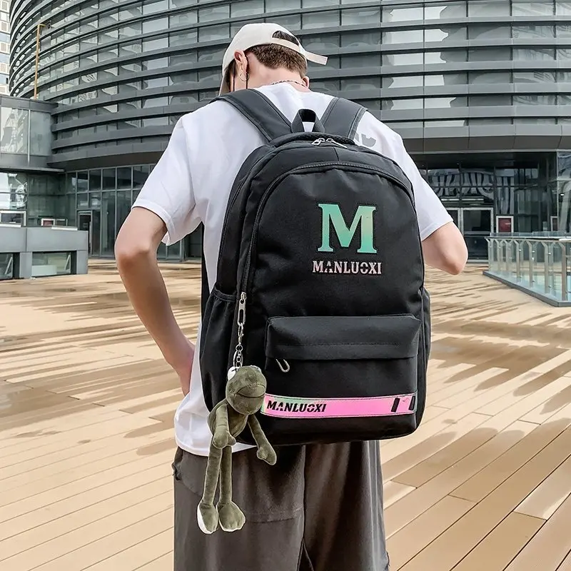 Рюкзак с лазерными надписями брендовые водонепроницаемые вместительные сумки