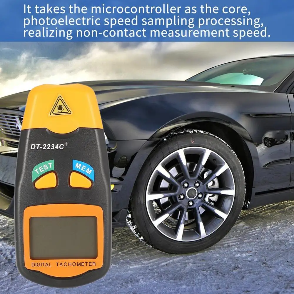 DT2234C + портативный ЖК цифровой мини-бесконтактный Лазерный Фото Тахометр об/мин