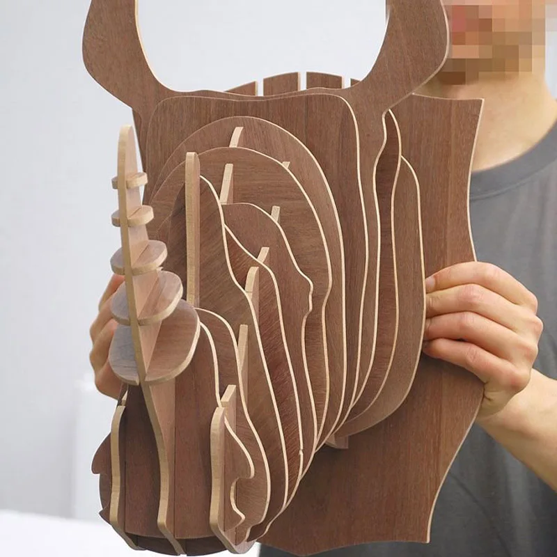 Носорог 3D модель ЧПУ лазерная резка файл DXF CDR формат векторный дизайн