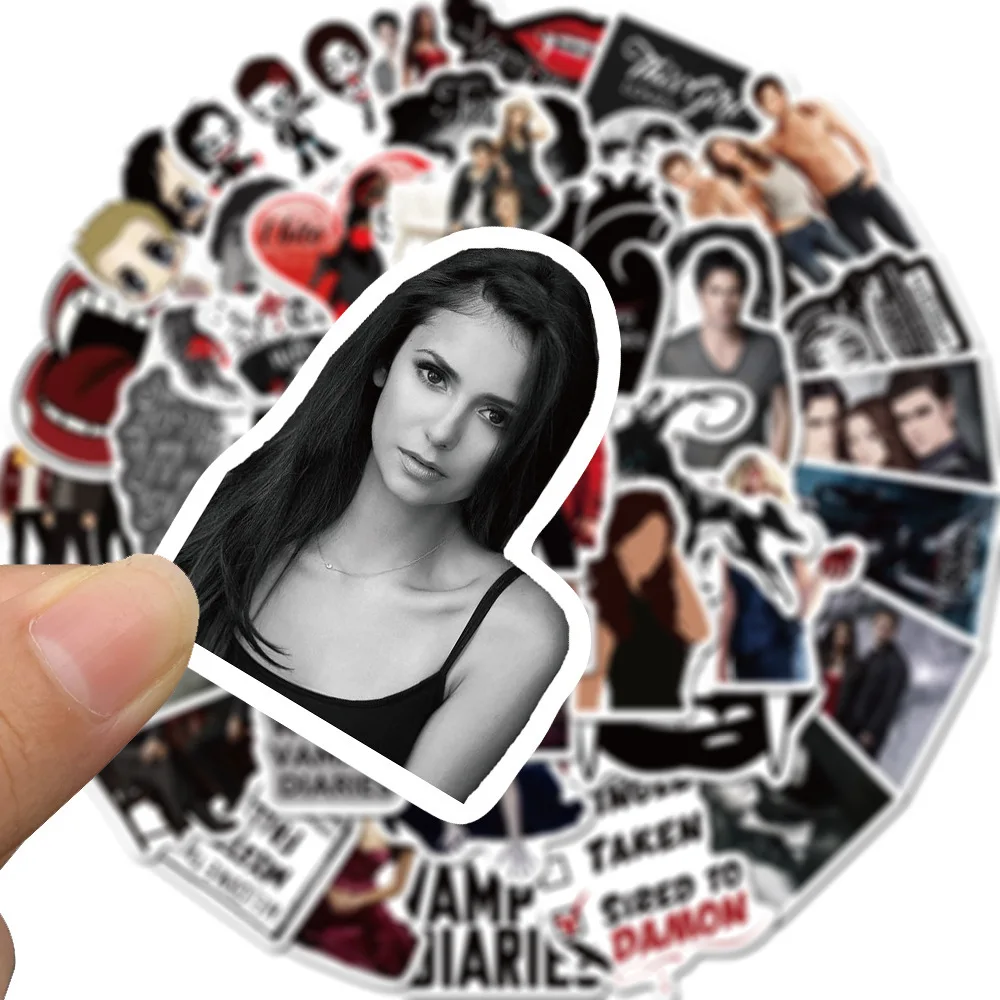 

50 PCS TV Show The Vampire Diaries Stickers for Car Styling Bike Motorcycle Phone Laptop Travel Luggage Cool Funny JDM Decal