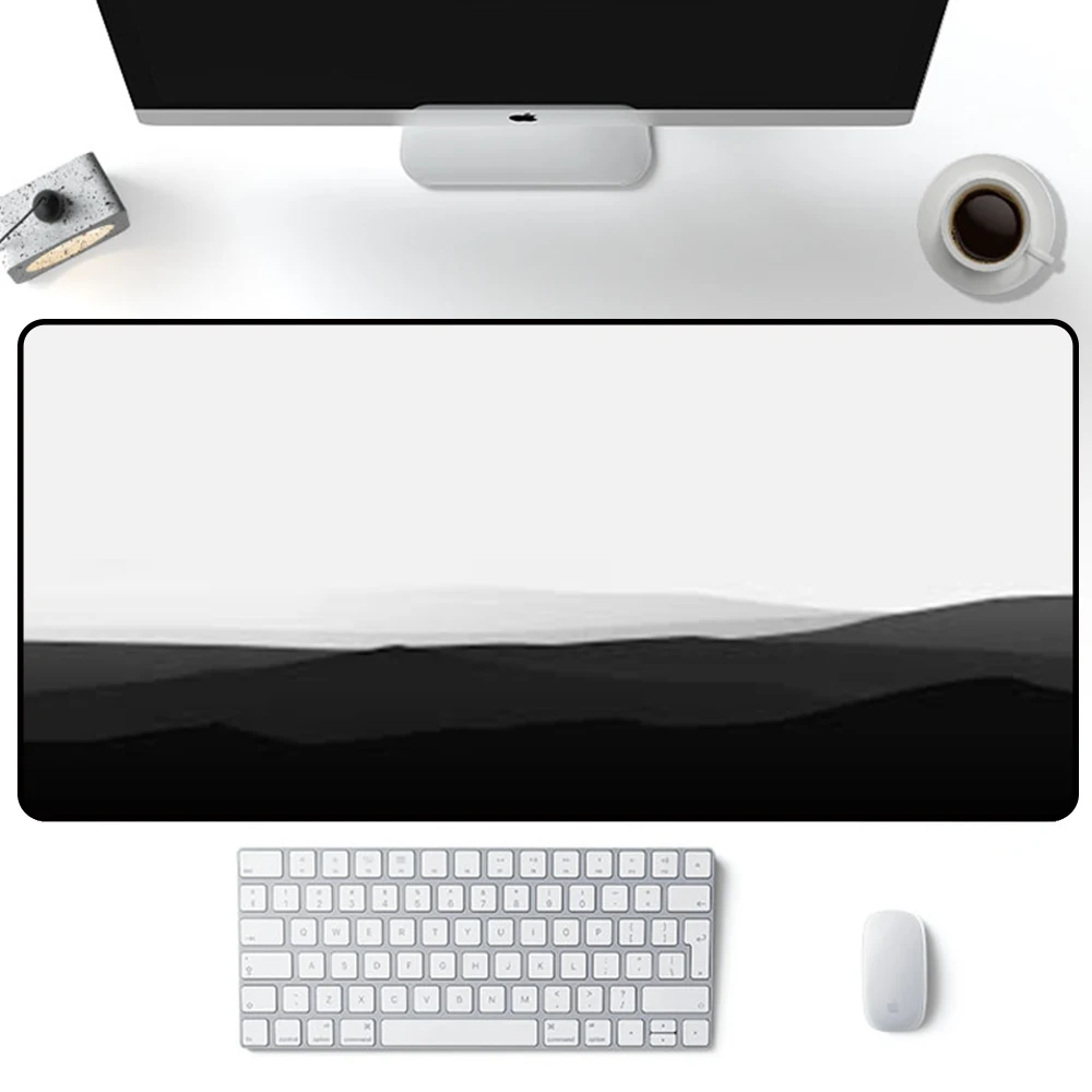 Черно белый коврик для мыши большие одноцветные коврики ландшафтный Коврик 900x400