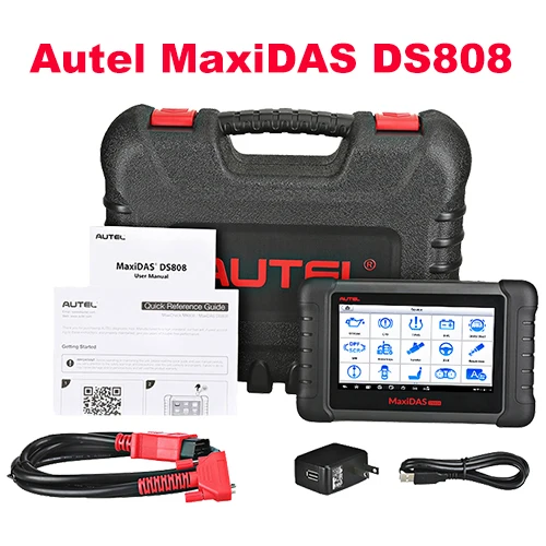 Autel MaxiDAS DS808 OBD2 сканер автомобильный диагностический инструмент OBDII OE-уровень двунаправленный контроль ключ программист код считыватель PK MK808 - Цвет: Autel MaxiDas DS808