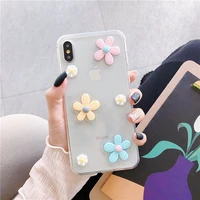 tfshining candy color cute 3d flowers phone case for iphone 11 11pro max 6 6s 7 8 plus x xs xr case glitter powder cover coque