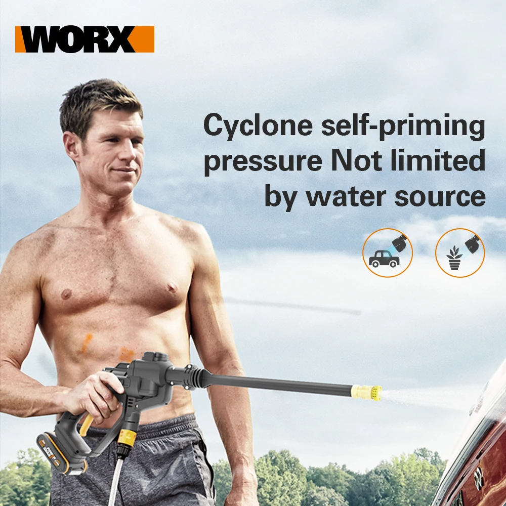 للبيع Worx Hydroshot 20 فولت المحمولة آلة غسل سيارات WG620E.3 ارتفاع ضغط حديقة أداة غسالة آلة المحمولة اللاسلكية قابلة للشحن