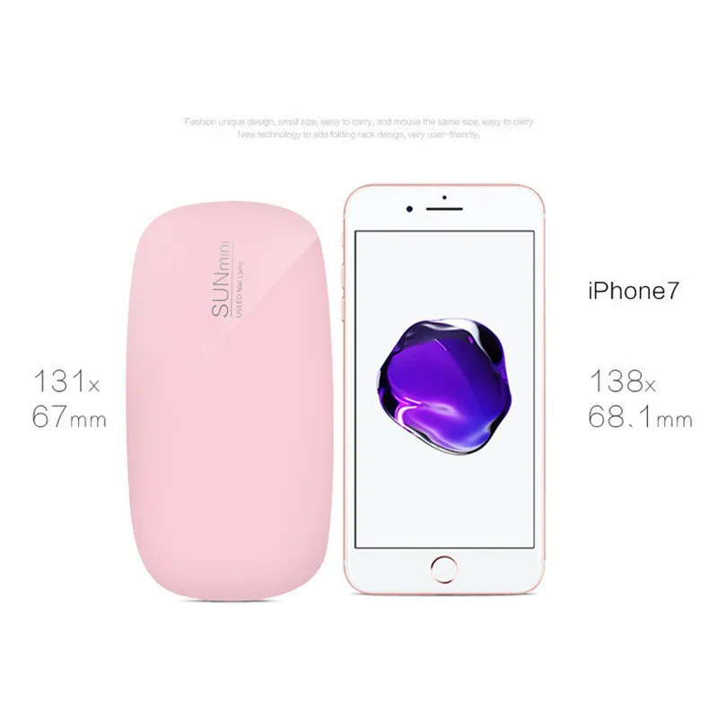

Nail Dryer Machine UV LED Lamp Portable USB Cable Home Use Nail UV Gel Varnish Dryer 6 LEDS Lamp Nail Art Tools 2 Color