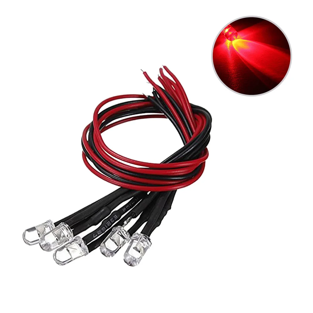 

50PCS 12V 5mm LED Flash Light Pre-Wired Round Shape Bulb Lamp (Blue)