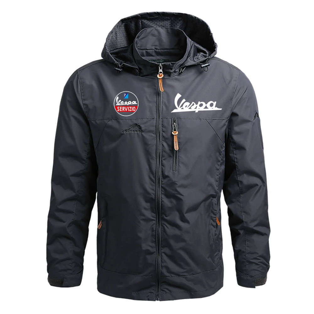 

Mens Vespa Logo Fashion Comfortable Casual Printing Zipper Custom Style Movement Fitness Windproof Style Jackets