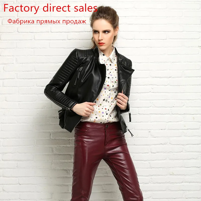 Sheepskin Real 100% Coat Female Genuine Leather Jacket Short Slim Jackets For Women Outerwear jaqueta de couro WYQ793 s