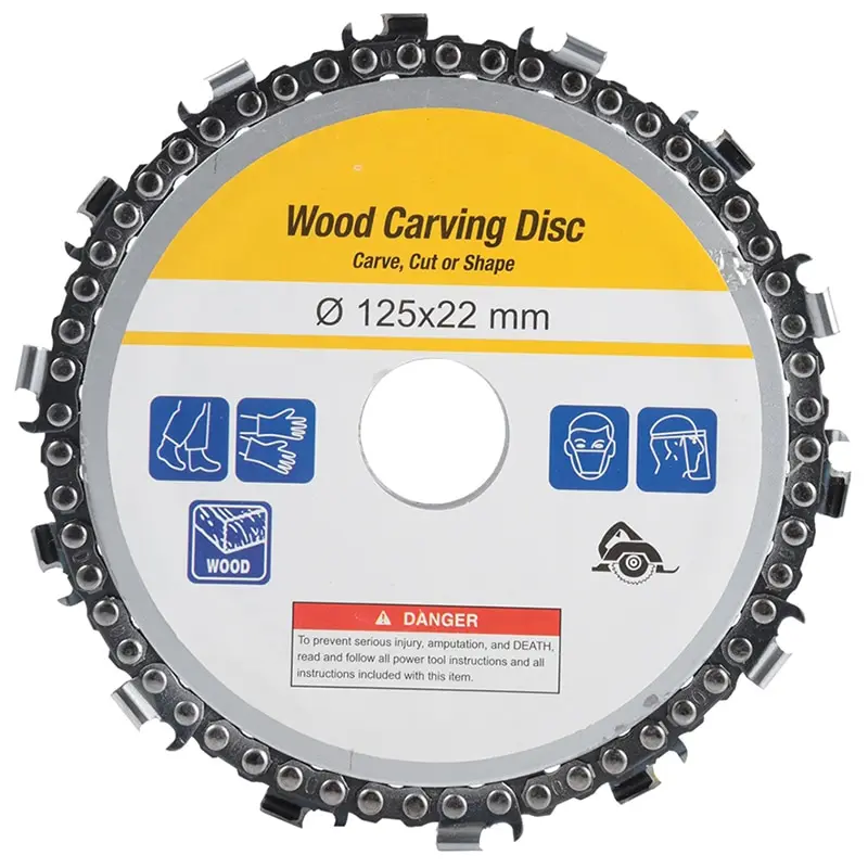 

5 Inch Chain Grinder Chain Saws Disc Woodworking Chain Plate Tool 4 Inch Multi-Functional Wood Carving Disc Angle Grinding Tool