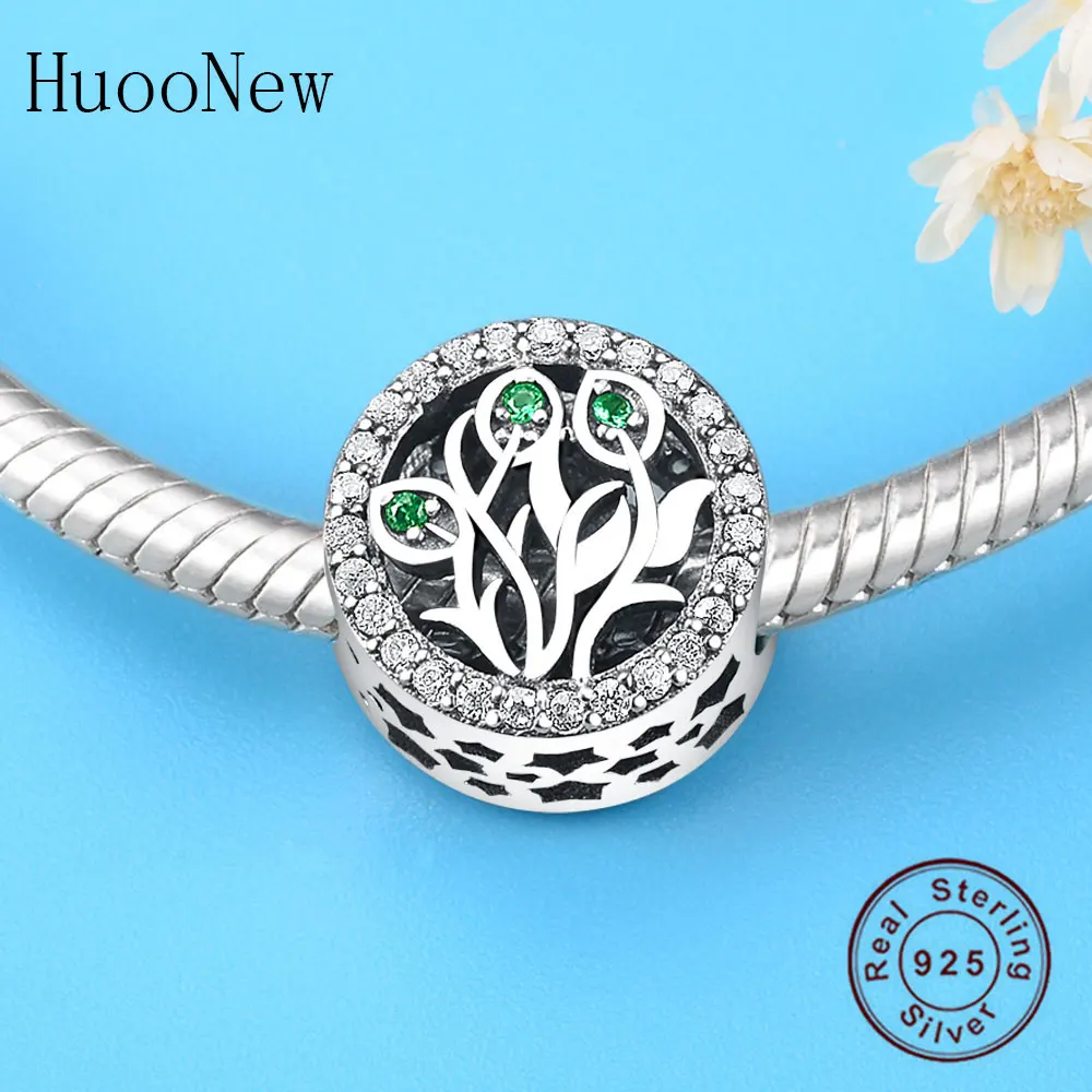 HuooNew подходит для оригинального Pandora Амулеты Браслет с подвесками 925 пробы