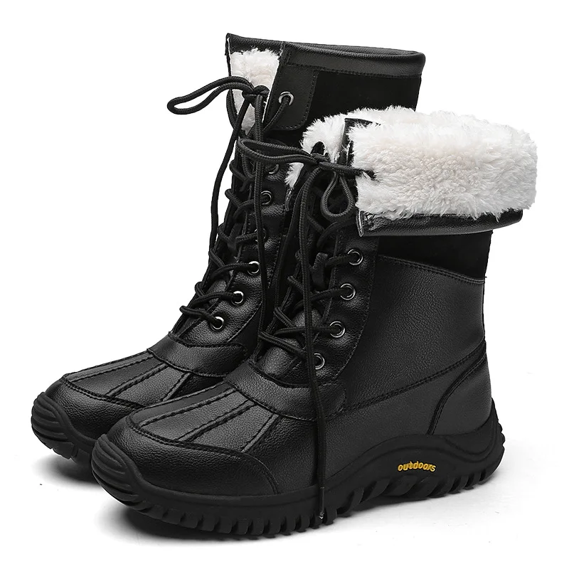 

New Women Winter Snow Boots Mid-Calf Warm Snow Boots Thick Fur Comfortable Waterproof Booties Chaussures Femme Plus Size 42