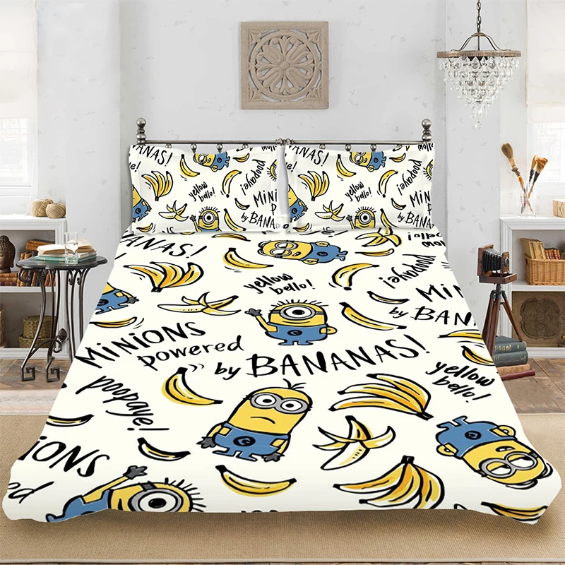 Миньоны Banans детский полный комплект постельного белья королевского размера