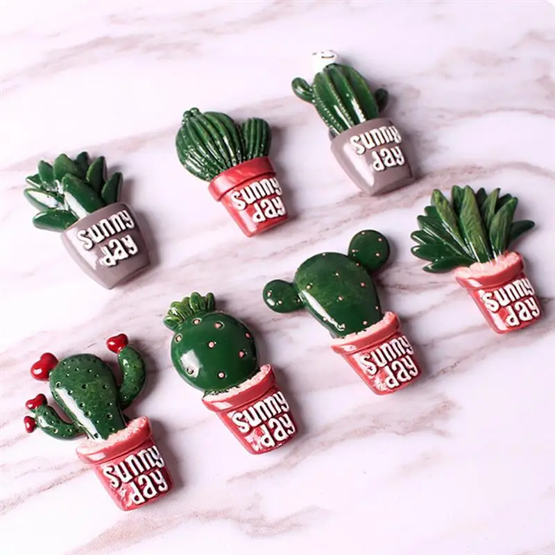 Магнитная наклейка на холодильник магнитная бонсай кактус мультяшный Офисная