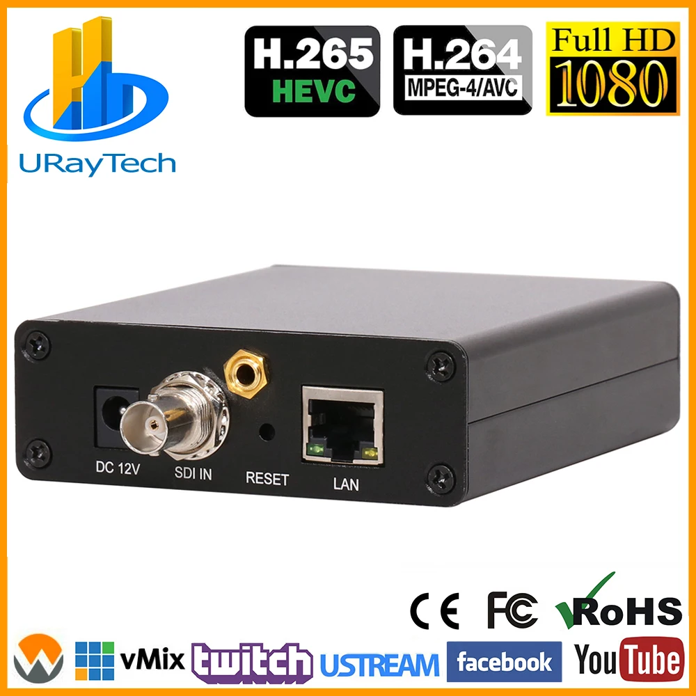 Wired HEVC прямая трансляция RTMP кодер HD 3g SDI к IP кодер H.265 H.264 передатчик для IPTV прямая трансляция потокового медиа-сервера - Цвет: Wired