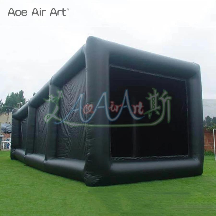 

10mLX4mW Large Portable Black Inflatable Cinema Tent Cheap Air Blown Up Movie Theater Inflatable Cube Tent for Sale
