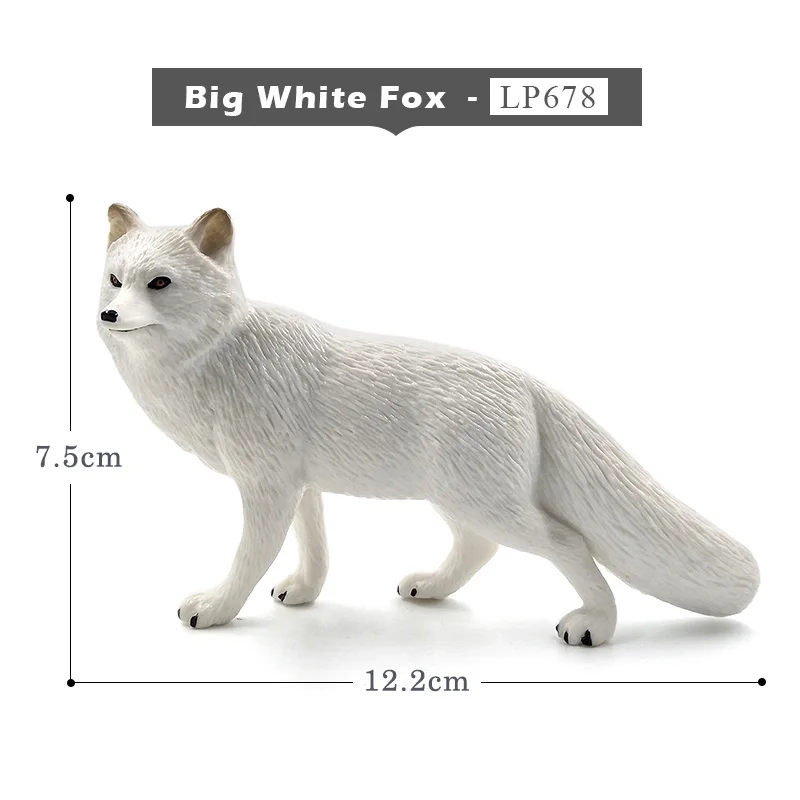 Big White Fox Имитация леса, животные, модель, дикий олень, бегемот, Лев, тигр, панда, носорог, белый медведь, северный олень, жираф, верблюд, лося, буйвол, игрушки - Цвет: Big White Fox