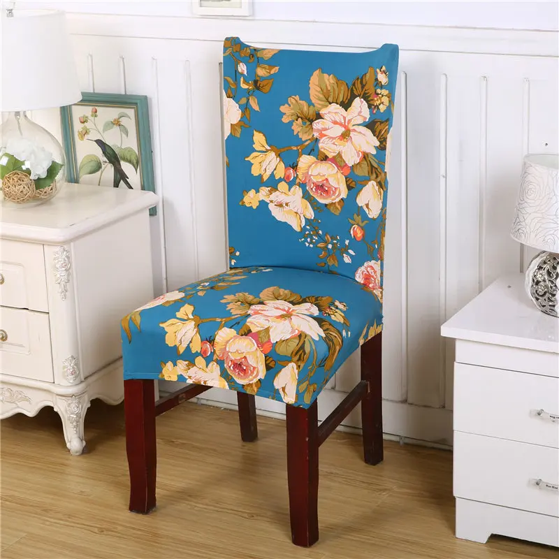 

Elegant Flower Removable Chair Covers Super Stretch Elastic Chair Case For Weddings Banquet Hotel Folding Chair Covering 1pc