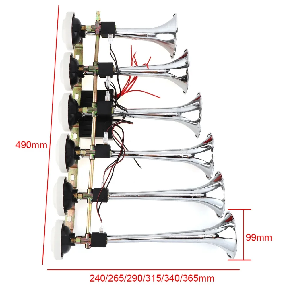 12 V-24 V 200DB супер громкий автомобильный клаксон 8 звуков Стиль сигнализация 6 труба автомобильного гудка компрессор комплект для авто мотоцикла Лодка Грузовик