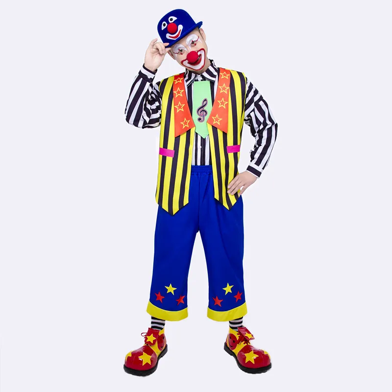 Новое поступление клубный костюм клоуна для мужчин счастливечерние одежда