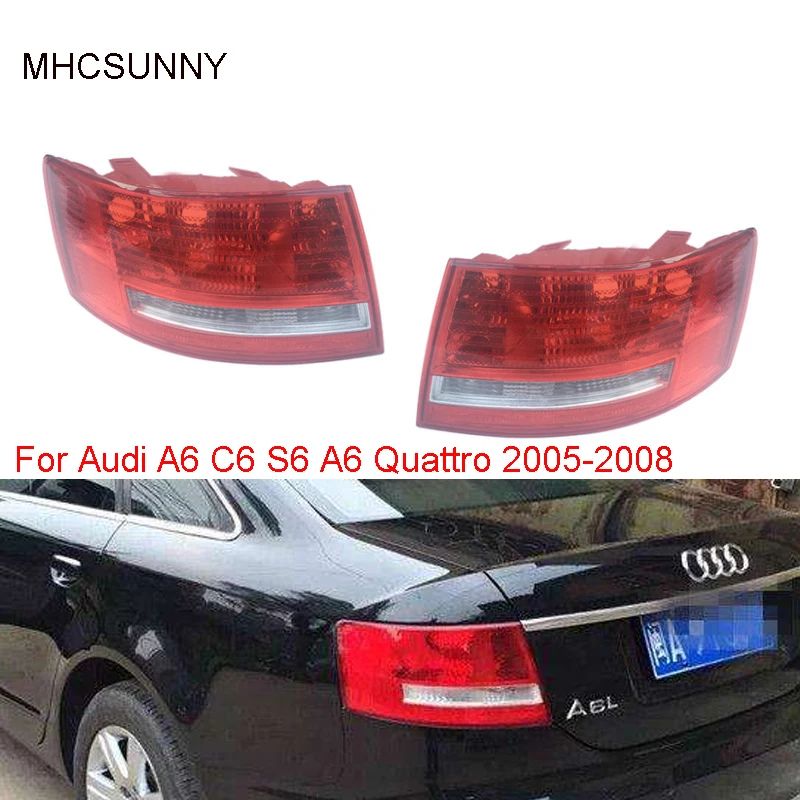 Задний светильник для Audi A6 S6 Quattro 2005 2006 2007 2008 4B5 945 095B 4B5 945 096B благодаря полному отсутствию проводов твердость лампы Задний фонарь стоп-сигнала