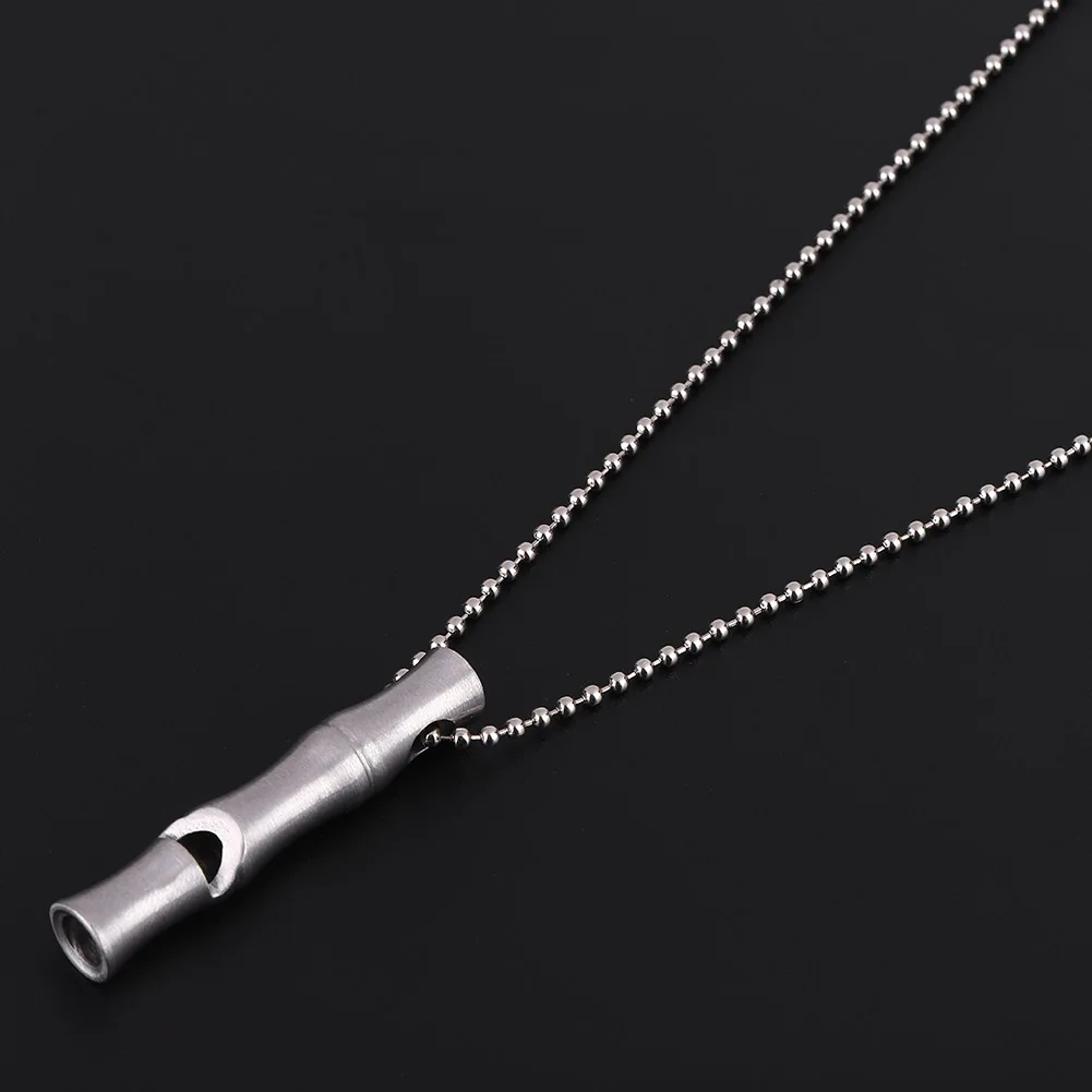 

Bamboo Stainless Steel Whistle Camping Survival High Decibel Emergency Whistles For Help