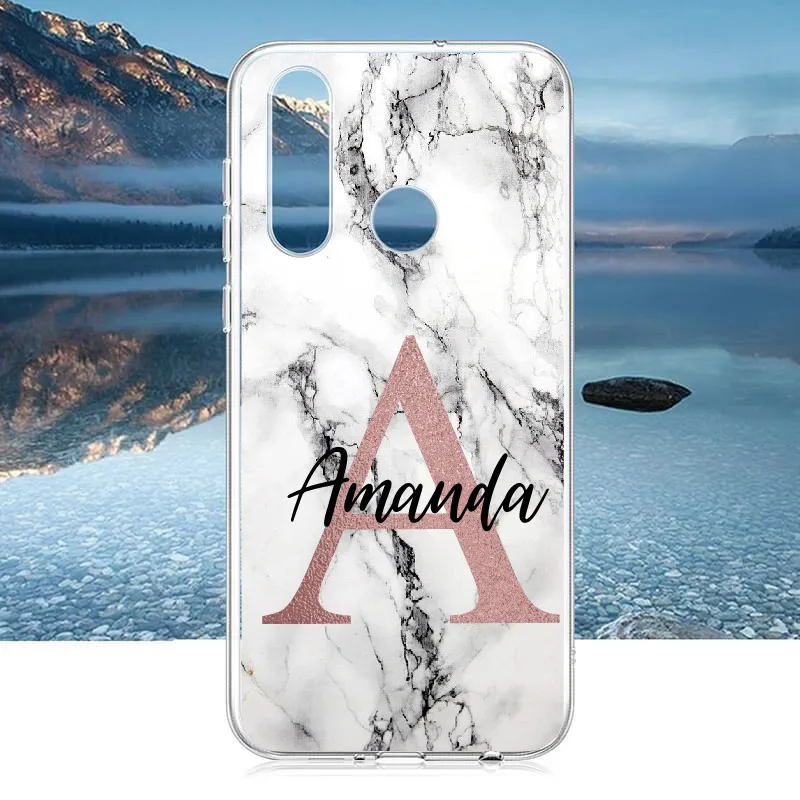 Индивидуальный персонализированный мраморный чехол для Huawei Honor Mate 10 20 Nova P20 P30 P40 P