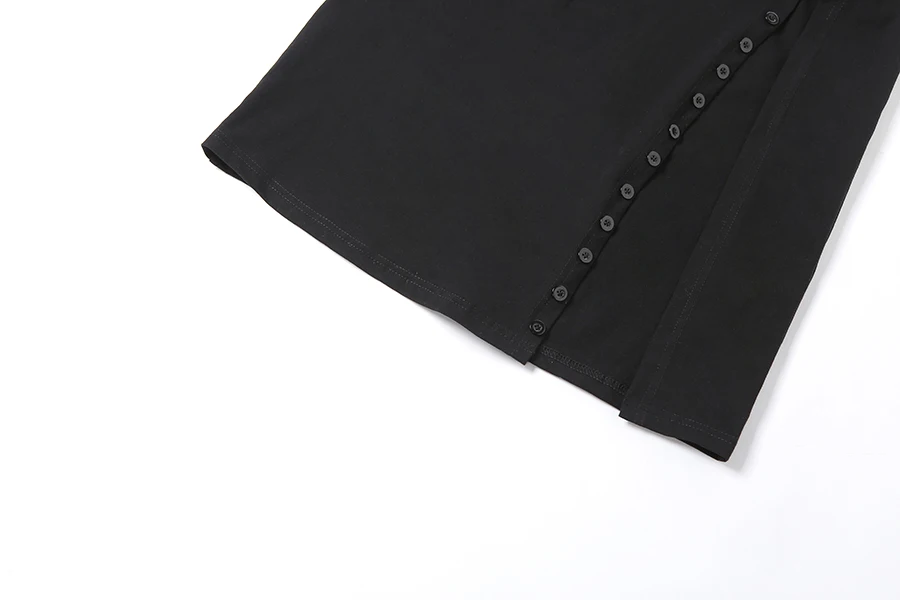 

Wind Black Half-skirt Spring/Summer Style Design Forked A Line Skirt Shows Thin women Fashion Irregular Skirt Cool Sa Sister