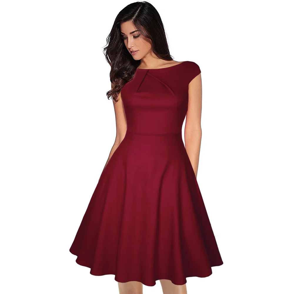 

New Women's Dress Hepburn Vintage Print Slim Skirt