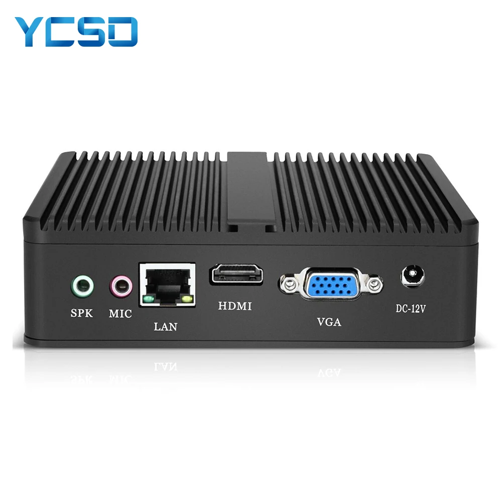 Безвентиляторный мини ПК YCSD Intel Celeron N2930 Windows 10 4 Гб ОЗУ 120 SSD 300 Мбит/с Wi Fi гигабитный