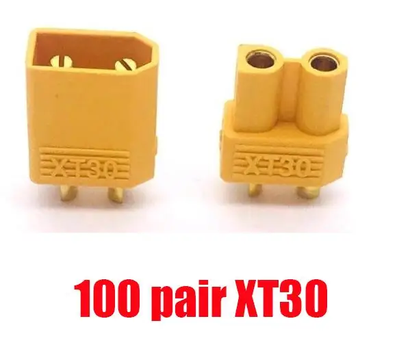 100 пар, высокое качество, XT60 XT-60 XT 60 XT30 XT90, штепсельная вилка, штепсельная Вилка для RC Lipo батареи,, Прямая поставка - Цвет: 100 pair XT30