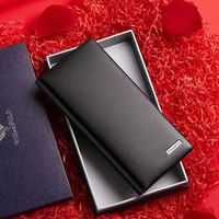 fashion cattle leather card holder long large capacity card wallet multi function business purse personality card cover