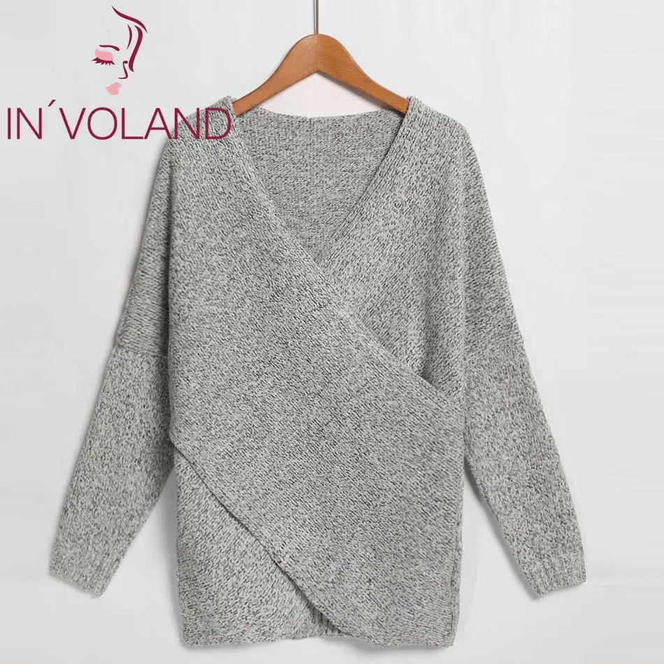 Женские Элегантные Свитера Осень-зима с v-образным вырезом и рукавами-крылышками